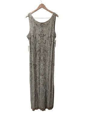 Pisarro Nights | Dresses | Pisarro Nights Beaded Mesh Midi Cocktail Dress  Smoke Size 2 New | Poshmark